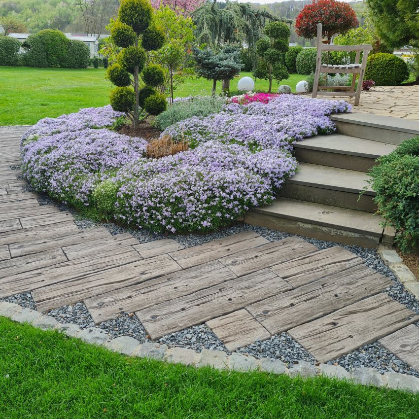 Gartenweg mit Bepflanzung